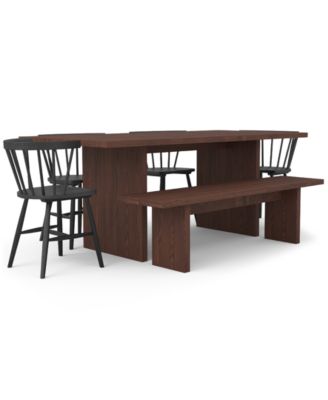 EQ3 - Bernia 6pc Dining Set (Table + 4 Dining Chairs + Bench)