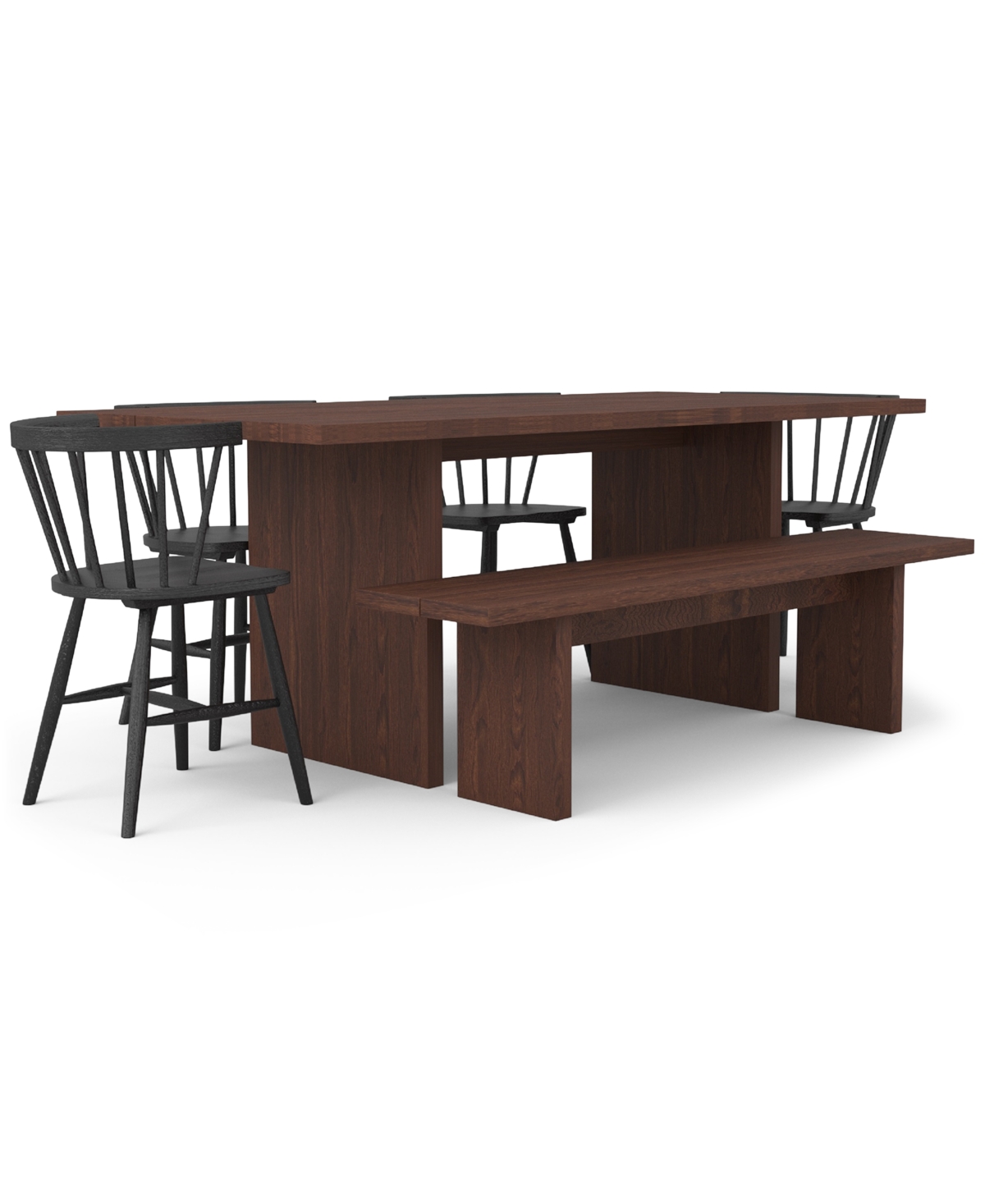 Eq3 Closeout! Bernia 6pc Dining Set (table + 4 Dining Chairs + Bench) In No Color