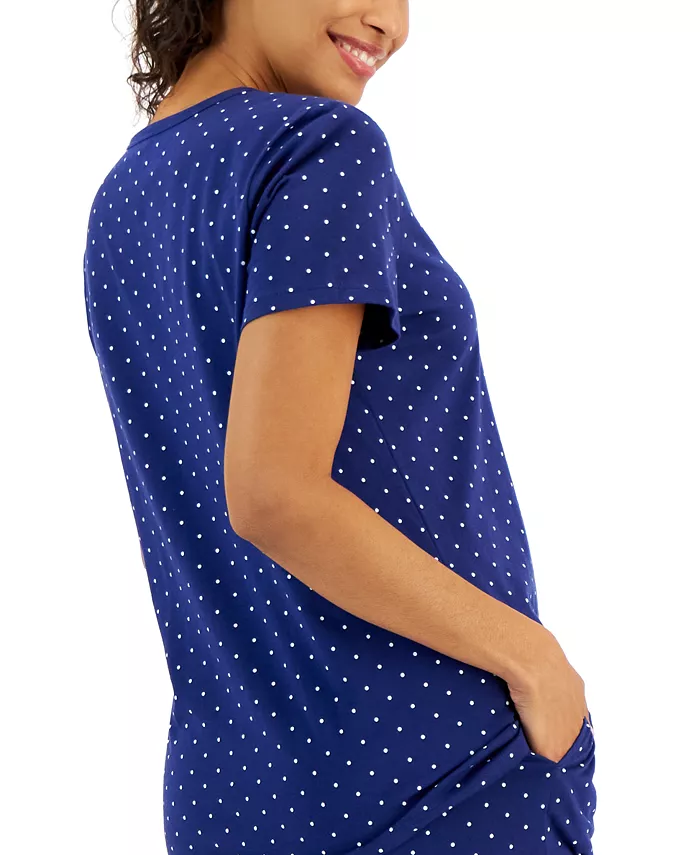 Women's 2-Piece Cotton Printed Cropped Pajama set - thumbnail 3