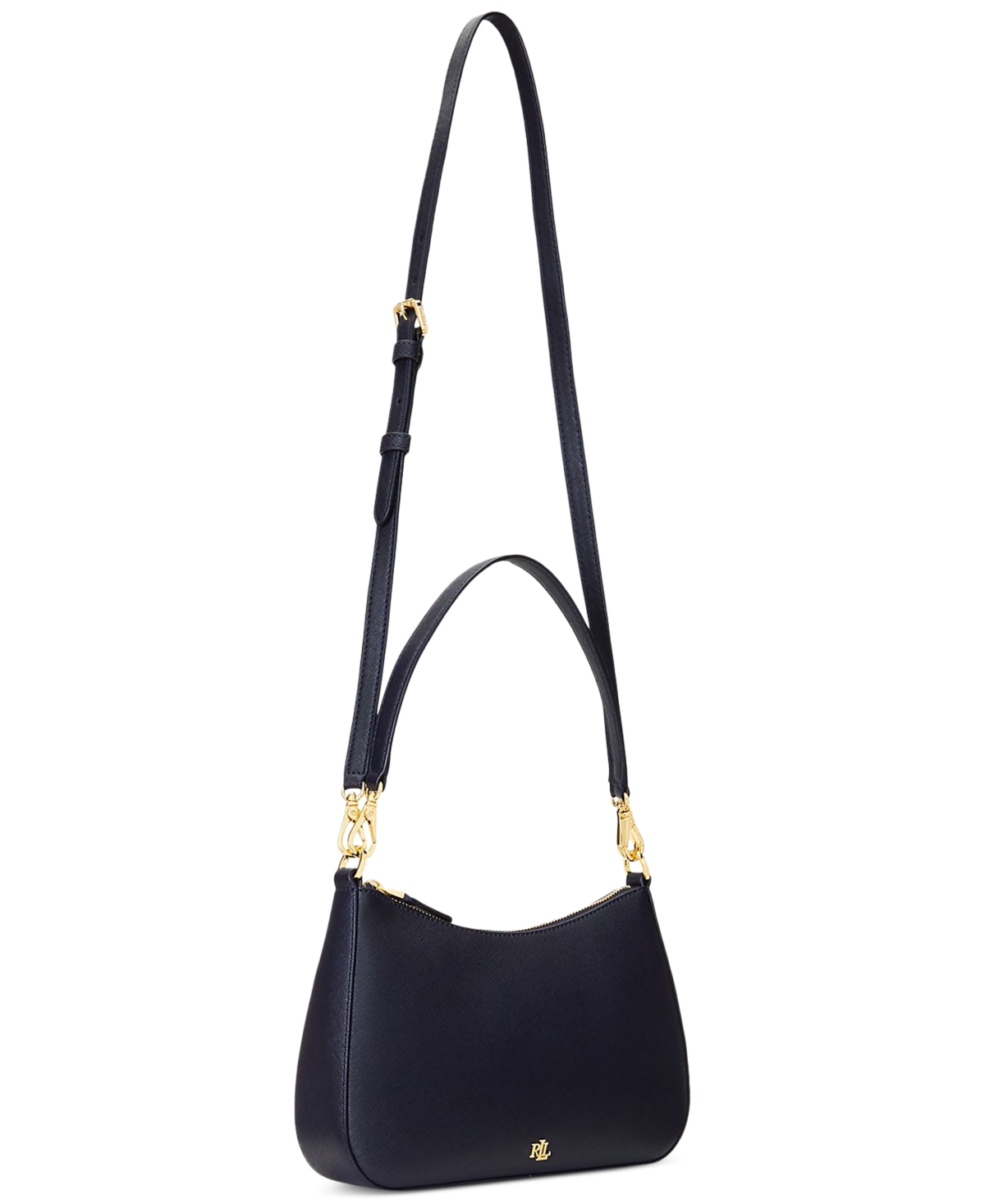 RALPH LAUREN WOMEN'S CROSSHATCH LEATHER MEDIUM DANNI SHOULDER BAG 