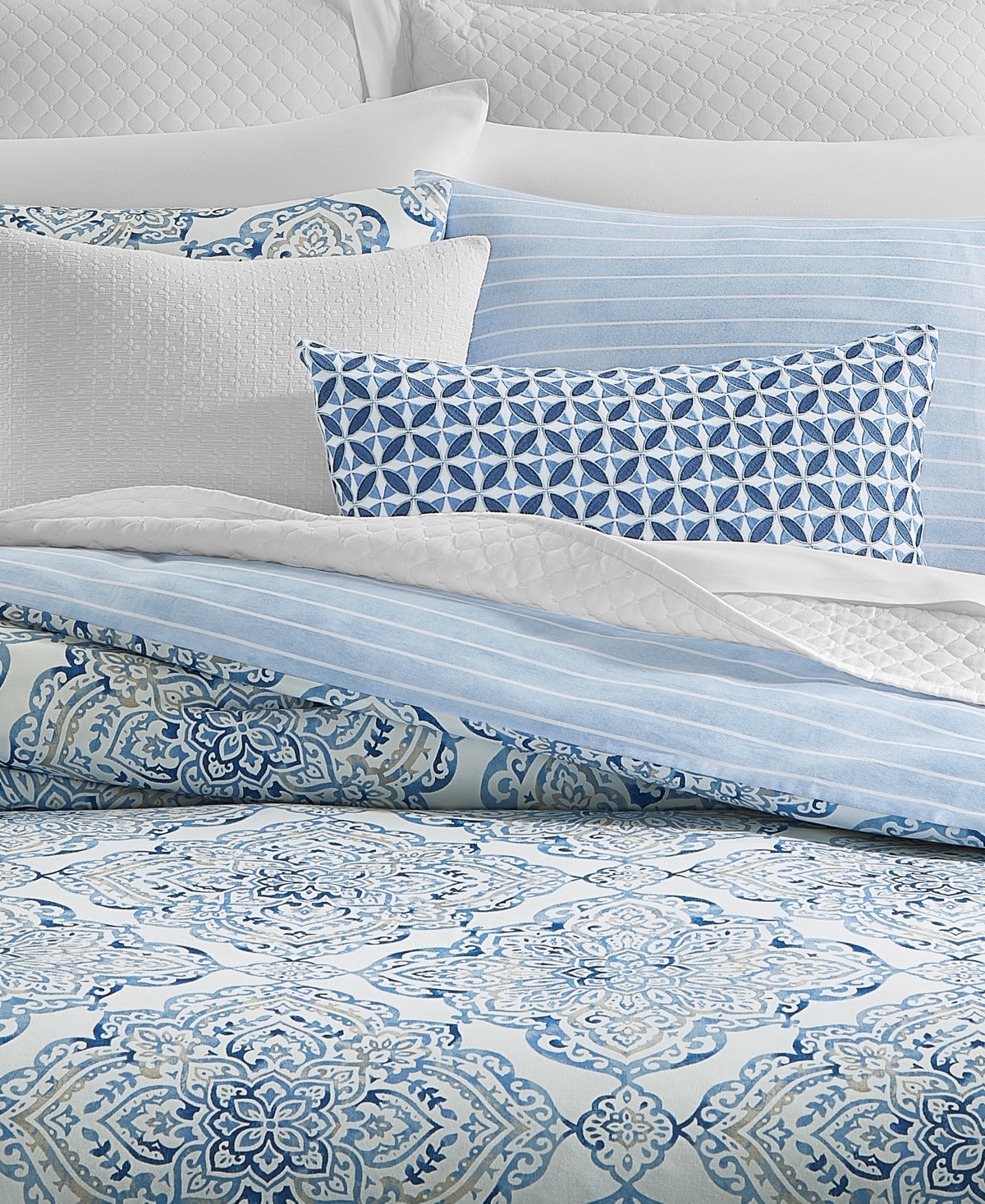 Charter Club Coastal Medallion 2-pc. Comforter Set, Twin, Exclusively At Macy's In Blue
