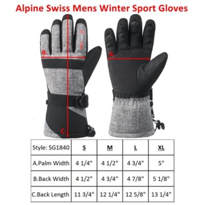Mens Waterproof Ski Gloves Snowboarding 3M Thinsulate Winter Gloves