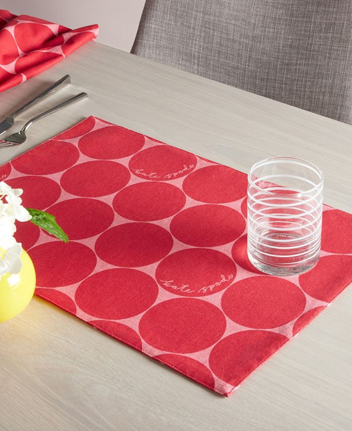 kate spade new york Joy Dot Reversible Placemats 4 Pack Set, 13" x 19" Macy's