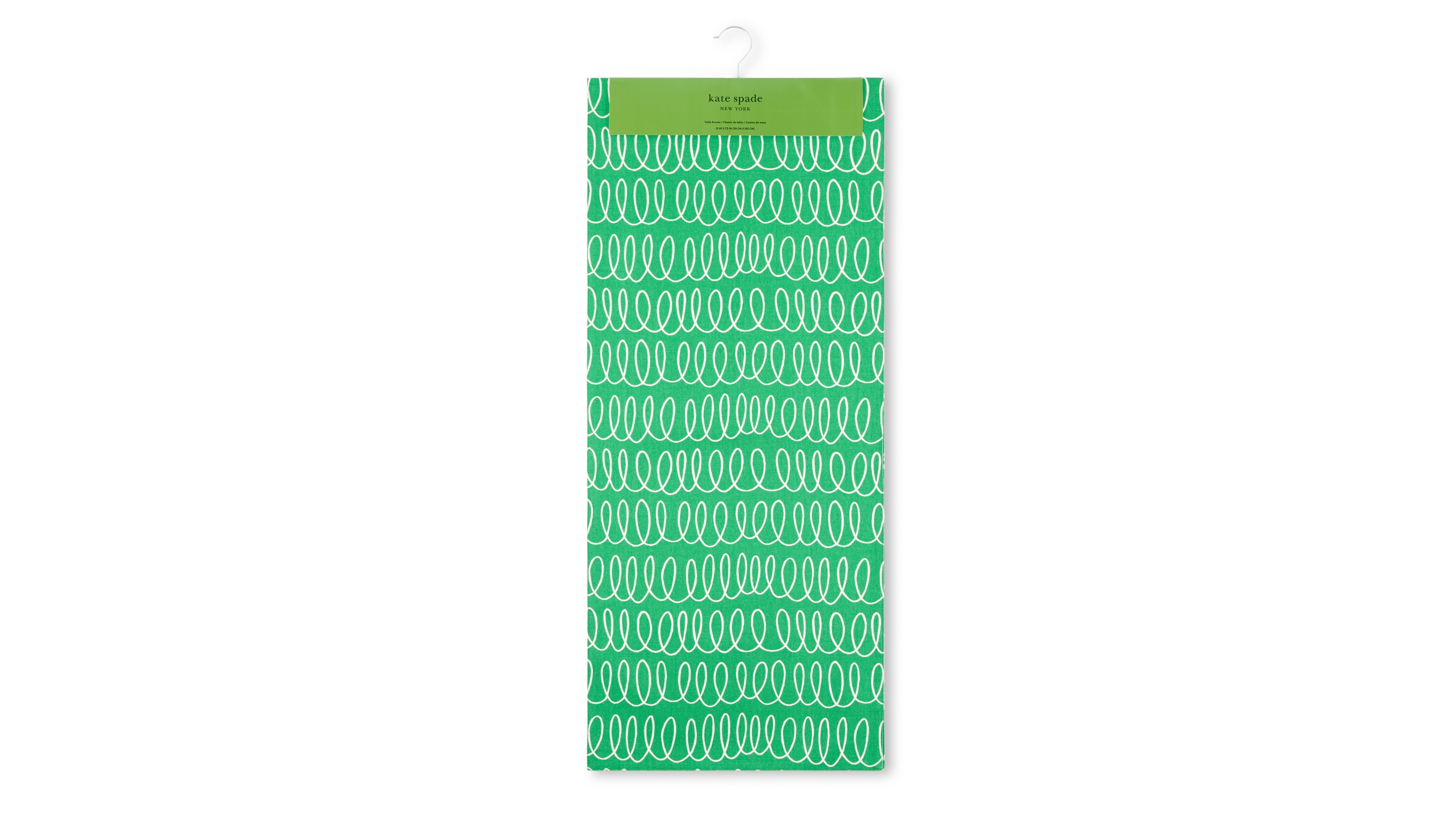 kate spade new york the Loop Joy Dot Reversible Table Runner, 15" x 108"