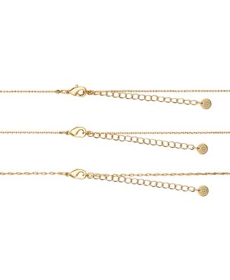 Blue Cubic Zirconia and Blue Enamel Pendant Layered Necklace Set