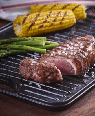 Large Rectangular Reversible Cast Iron Griddle, Solid, 20" x 14", Seasoned