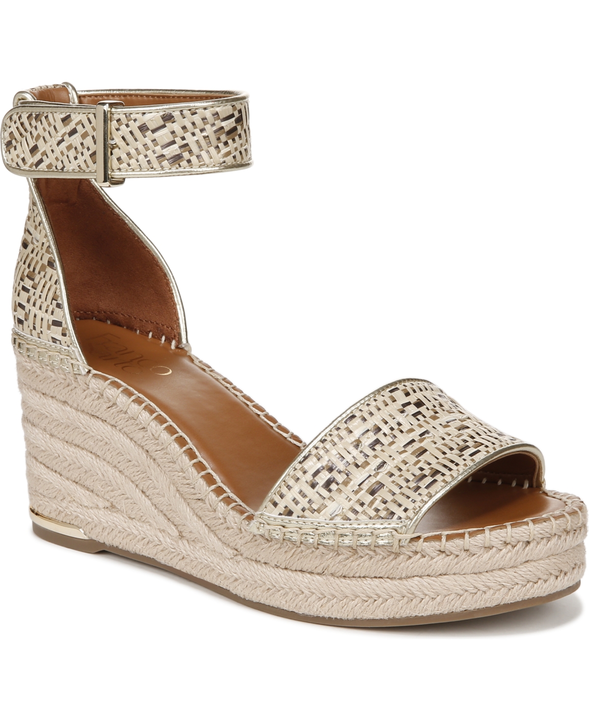 Franco Sarto Clemens Espadrille Wedge Sandals In Natural Multi Fabric