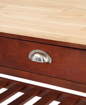 American Heritage 45" Wood 3 Tier Butcher Block Kitchen Cart