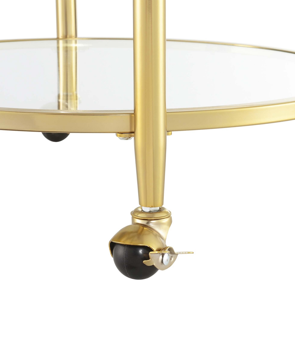 Convenience Concepts 22.25" Glass Royal Crest Acrylic Round Bar Cart In Glass,gold