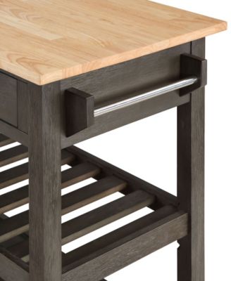 American Heritage 45" Wood 3 Tier Butcher Block Kitchen Cart