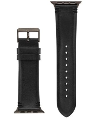Men's Dark Gray Premium Leather Band Compatible with 42mm, 44mm, 45mm, Ultra, Ultra2 Apple Watch