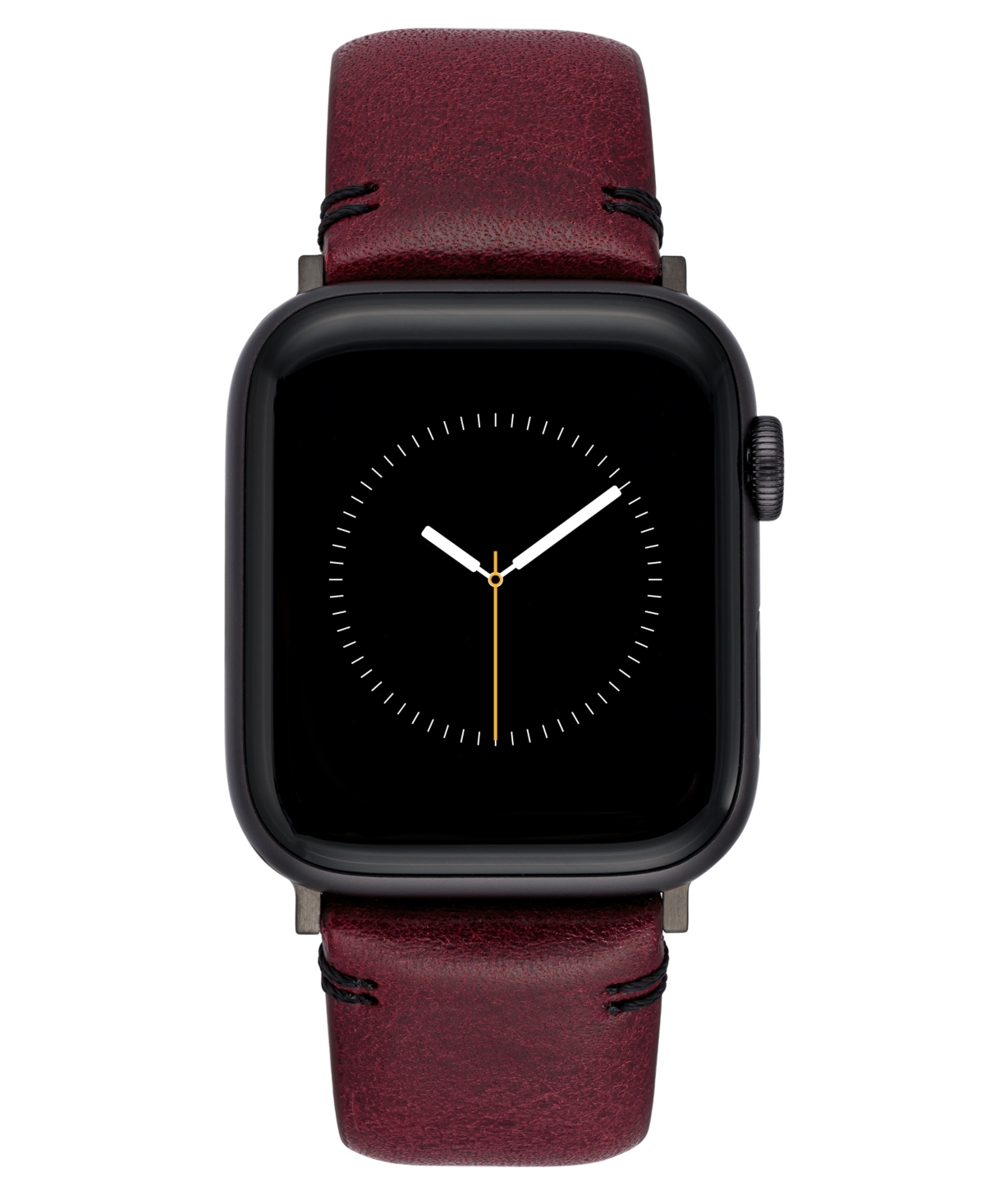 Vince Camuto Men's Burgundy Premium Leather Band Compatible With 42mm, 44mm, 45mm, Ultra, Ultra2 Apple Watch