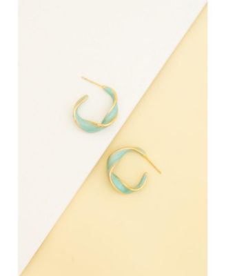 With a Twist Hoops in Mint Earrings