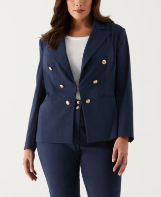 ELLA Rafaella Plus Size Button Detail Blazer Jacket Macy s