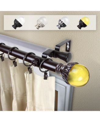 Rod Desyne - Pixie Double Curtain Rod 1" OD 28-48 inch - Black