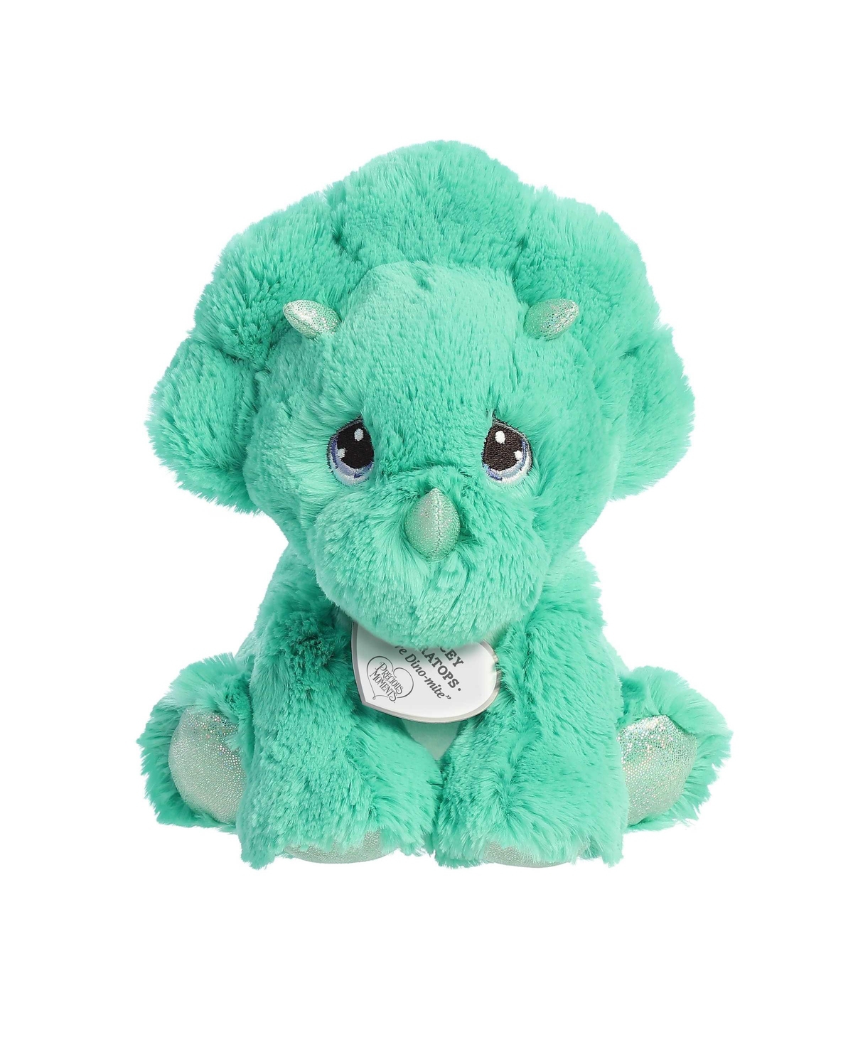 Aurora Kids' Small Tracey Triceratops Precious Moments Inspirational Plush Toy Green 8.5"