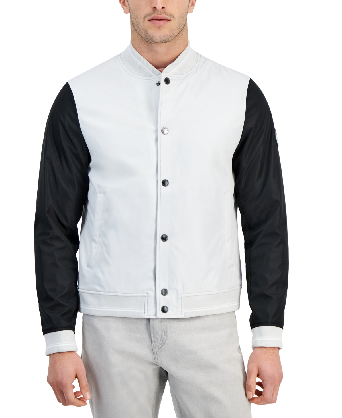 Michael Kors Men s Colorblocked Baseball Jacket In Opal ModeSens