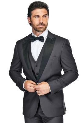Men's 3-Piece Slim Fit Tuxedo with Peak Lapel