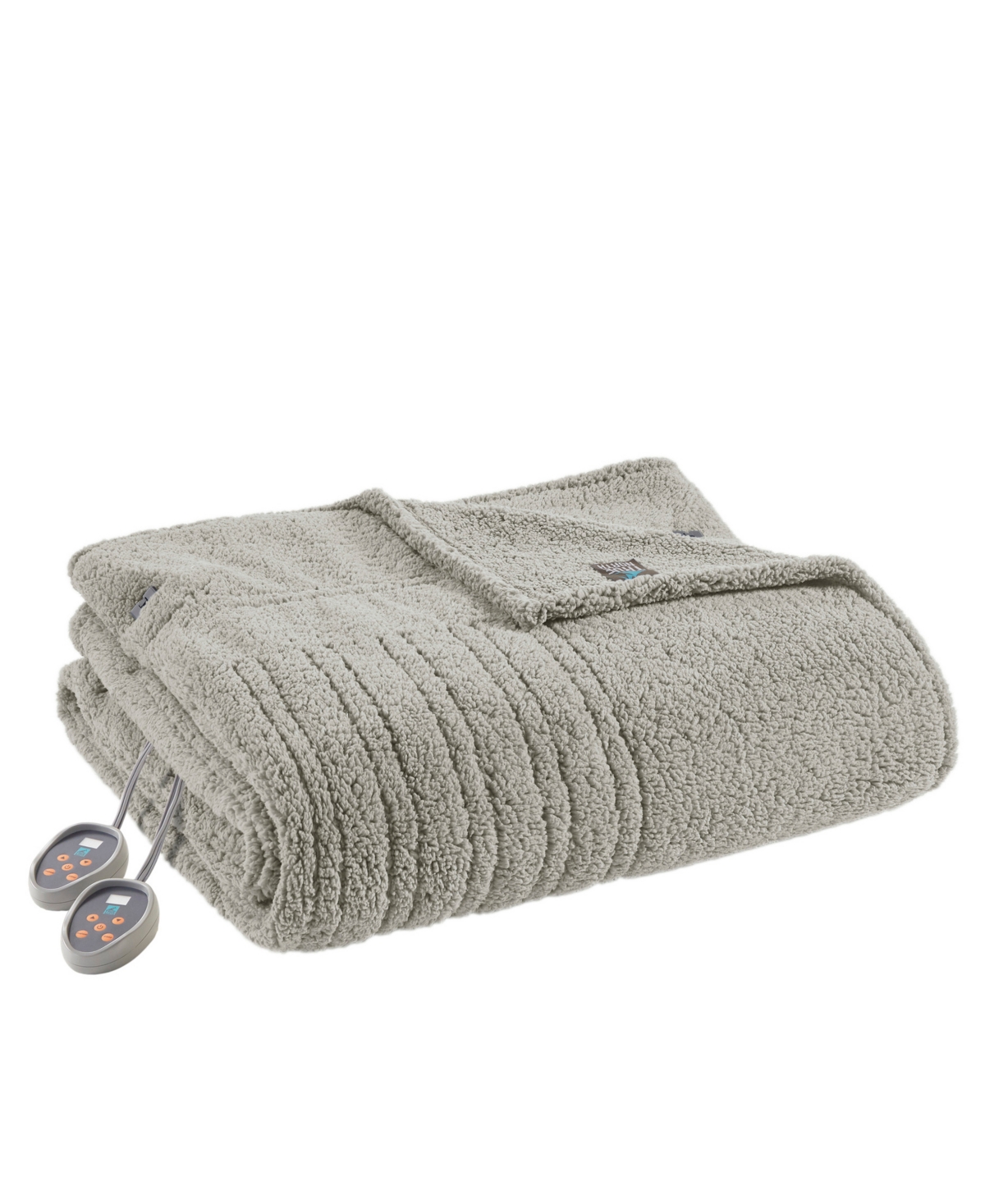 Sleep Philosophy Sherpa Heated Blanket, Twin In Gray