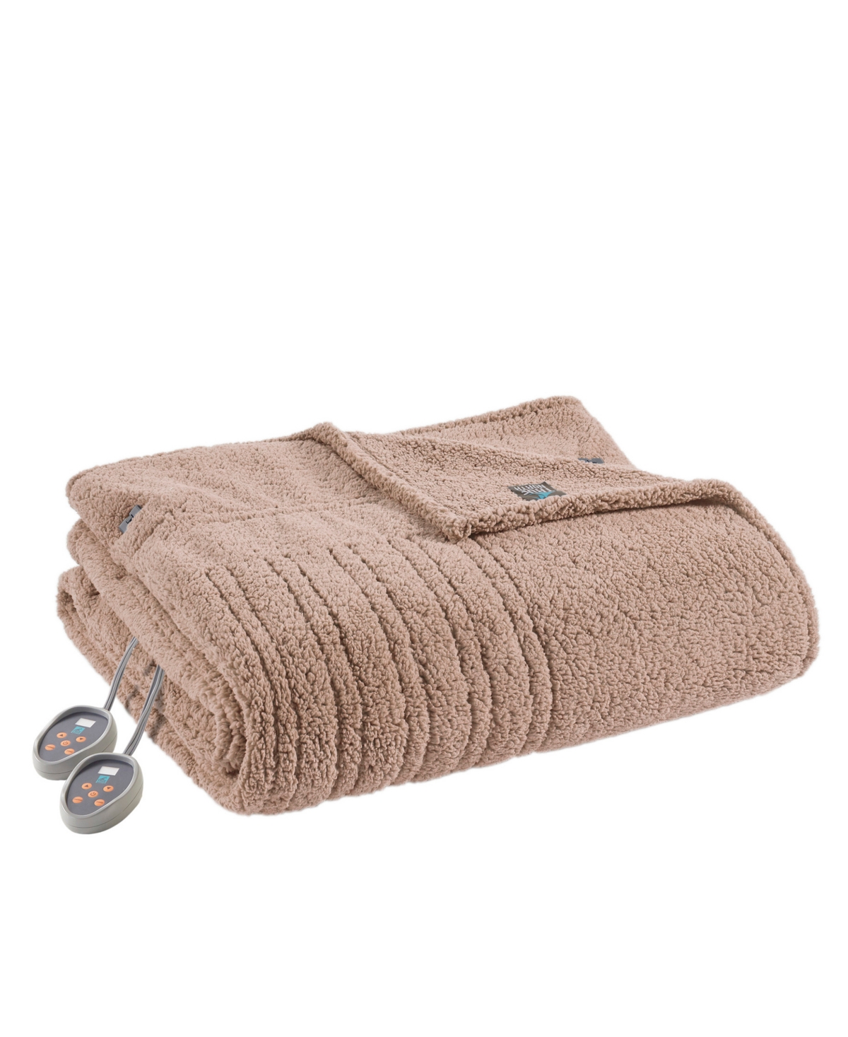 Sleep Philosophy Sherpa Heated Blanket, Twin In Brown