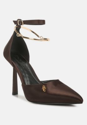 HOBNOB Anklet Embellishment Stiletto Women's Sandals