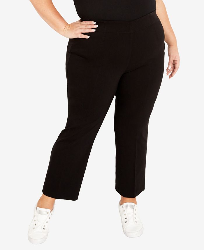 Avenue  Women's Plus Size Super Stretch Crop Pant - Black - 20w