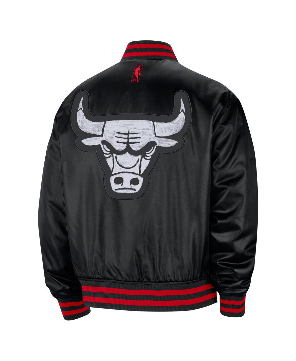 Shop Nike Men's  Black Chicago Bulls 2023/24 City Edition Courtside Premier Full-snap Bomber Jacket