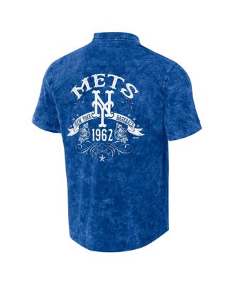 Men's Darius Rucker Collection by Royal Distressed New York Mets Denim Team Color Button-Up Shirt