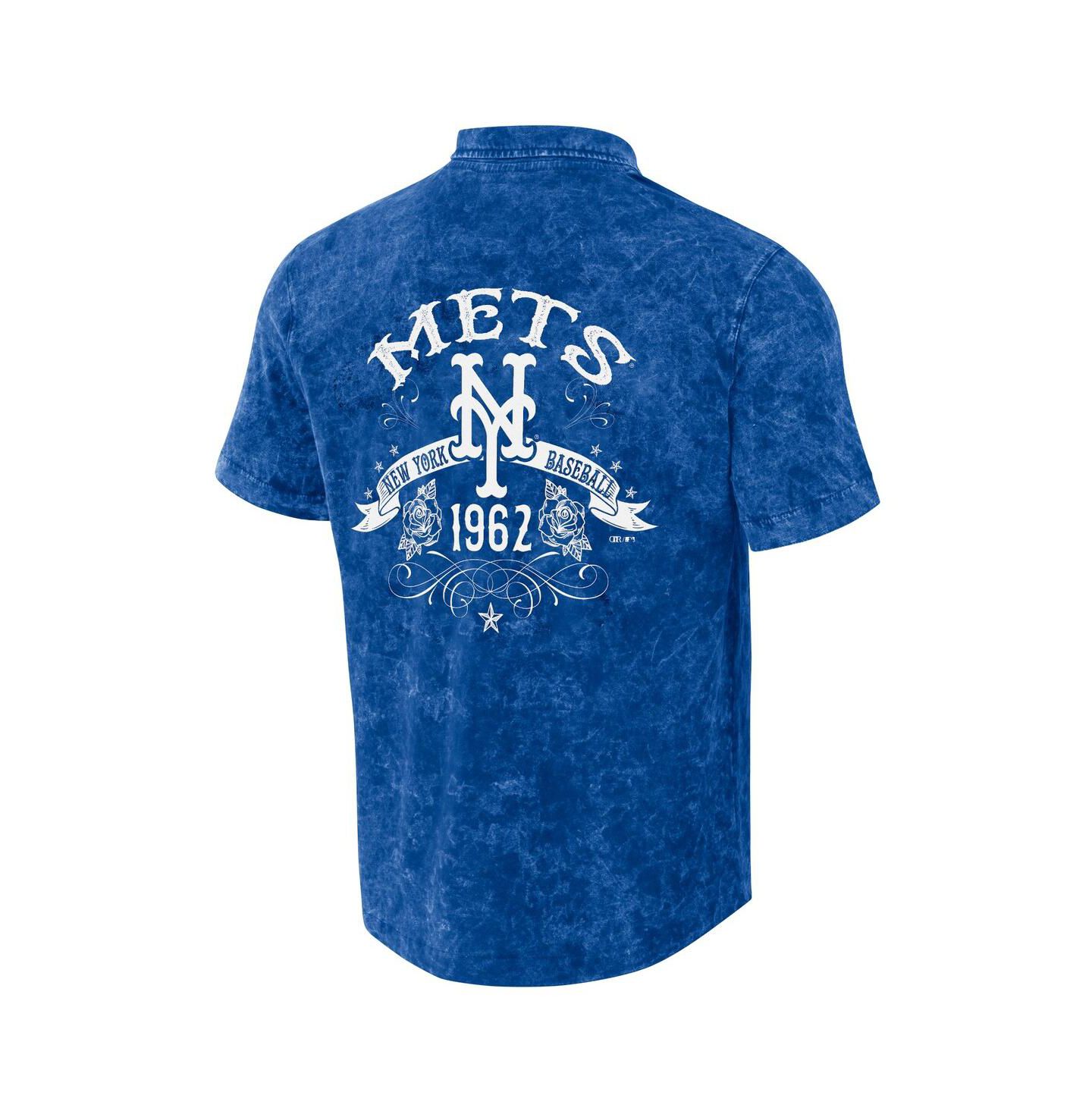 Мужская рубашка Fanatics Darius Rucker Collection by Royal Distressed New York Mets Denim Team Color Button-Up — фото 3