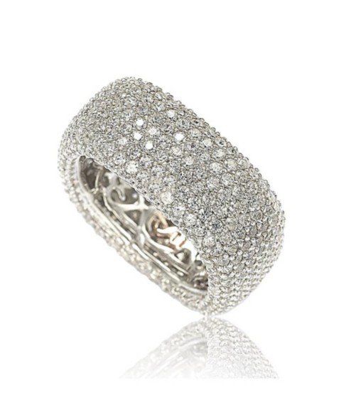 Украшения Suzy Levian New York Suzy Levian Sterling Silver Cubic Zirconia Square Pave Eternity Ring
