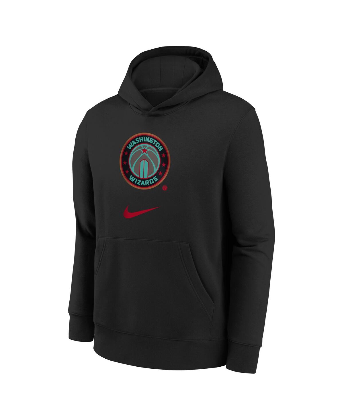 Shop Nike Big Boys  Black Distressed Washington Wizards 2023/24 City Edition Essential Pullover Hoodie