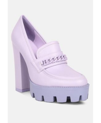 CORINNE Womens Chain Embellished Chunky Loafers