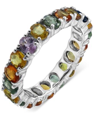 Macy's - Multi-Sapphire Eternity Band (5 ct. t.w.) in Sterling Silver