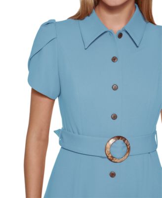 Women's Tulip-Sleeve Midi Shirtdress