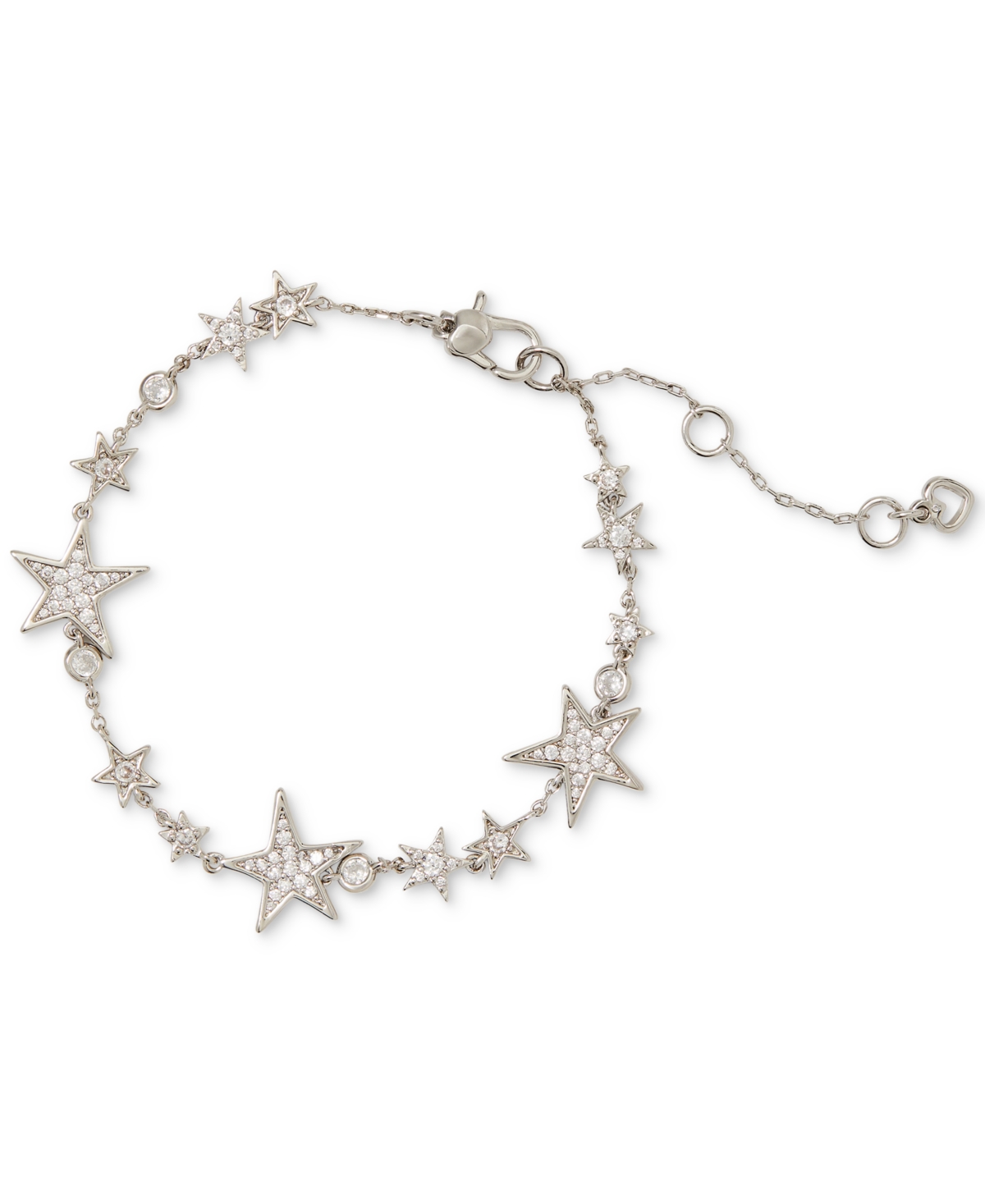Kate Spade Silver-tone Cubic Zirconia Star Tennis Bracelet In Clear,silver.