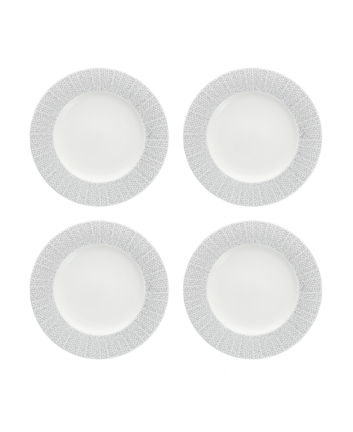 Amanda Embossed Set/4 Dinner Plate 10.75" - Gray