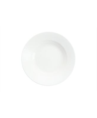 Amanda White Embossed Pasta Bowls, Set of 4