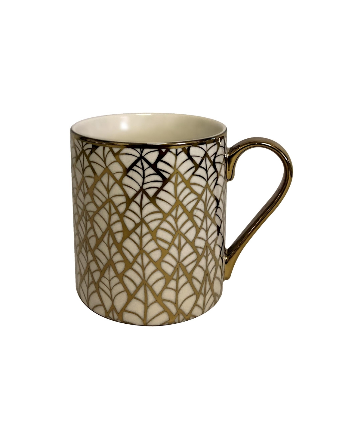 Certified International Mosaic 6-pc. Gold Plated Mugs In White,gold