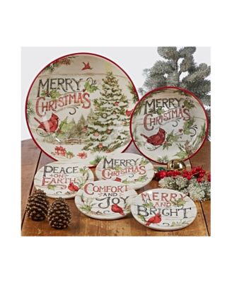 Evergreen Christmas 4 Piece Soup Bowl