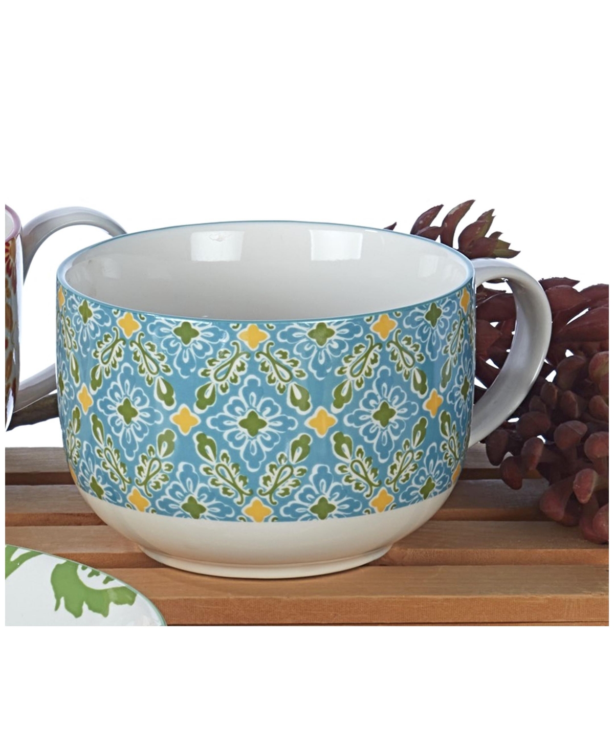 Damask Floral Set of 4 Jumbo Cups