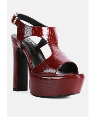 CROFT Croc Women's High Heeled Cut Out Sandals