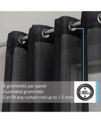 2 Piece Semi Sheer Voile Window Curtain Drapes Grommet Panels for Bedroom, Living Room & Kids Room