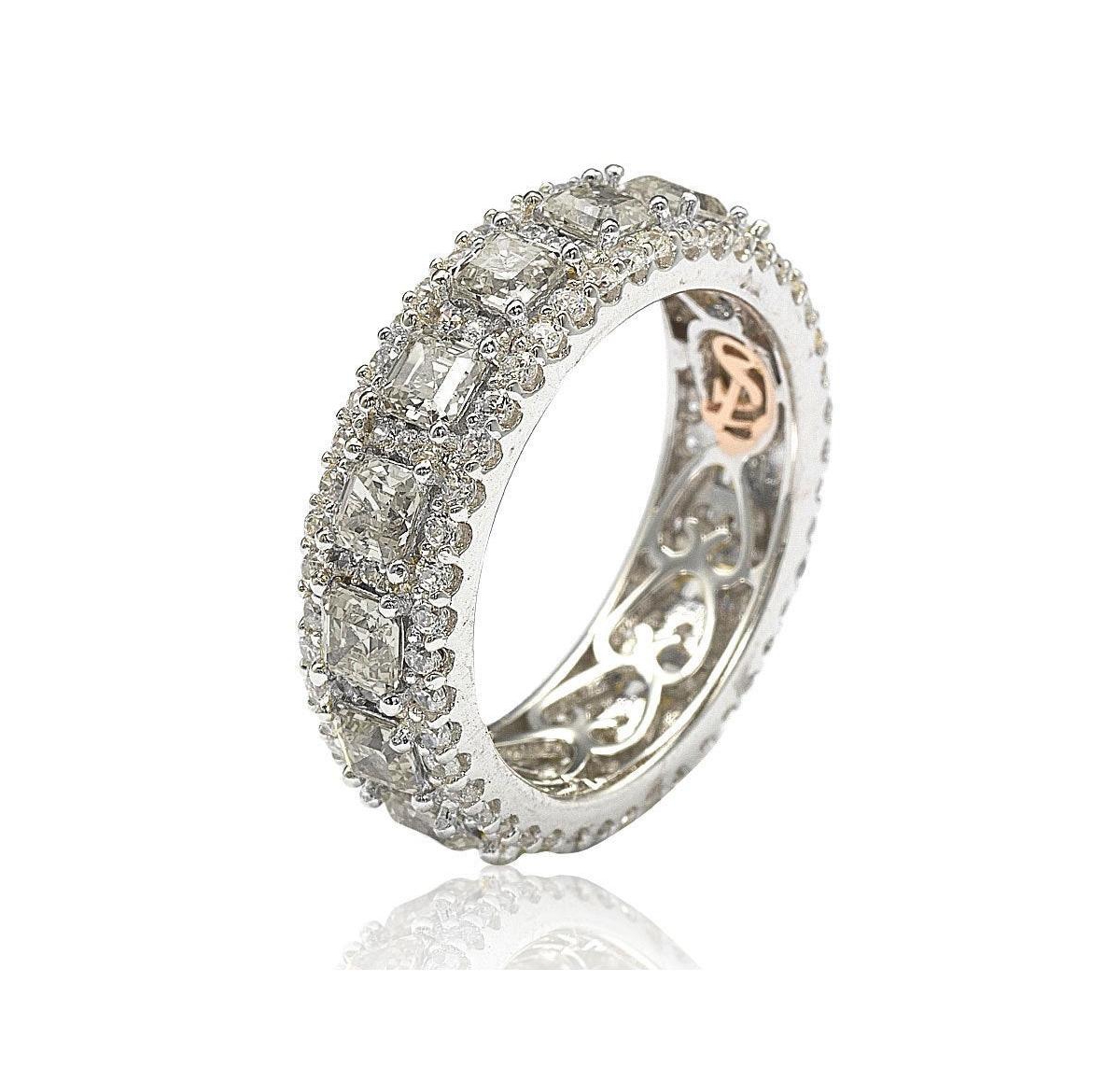Suzy Levian New York Suzy Levian Sterling Silver Cubic Zirconia Modern Eternity Band Ring