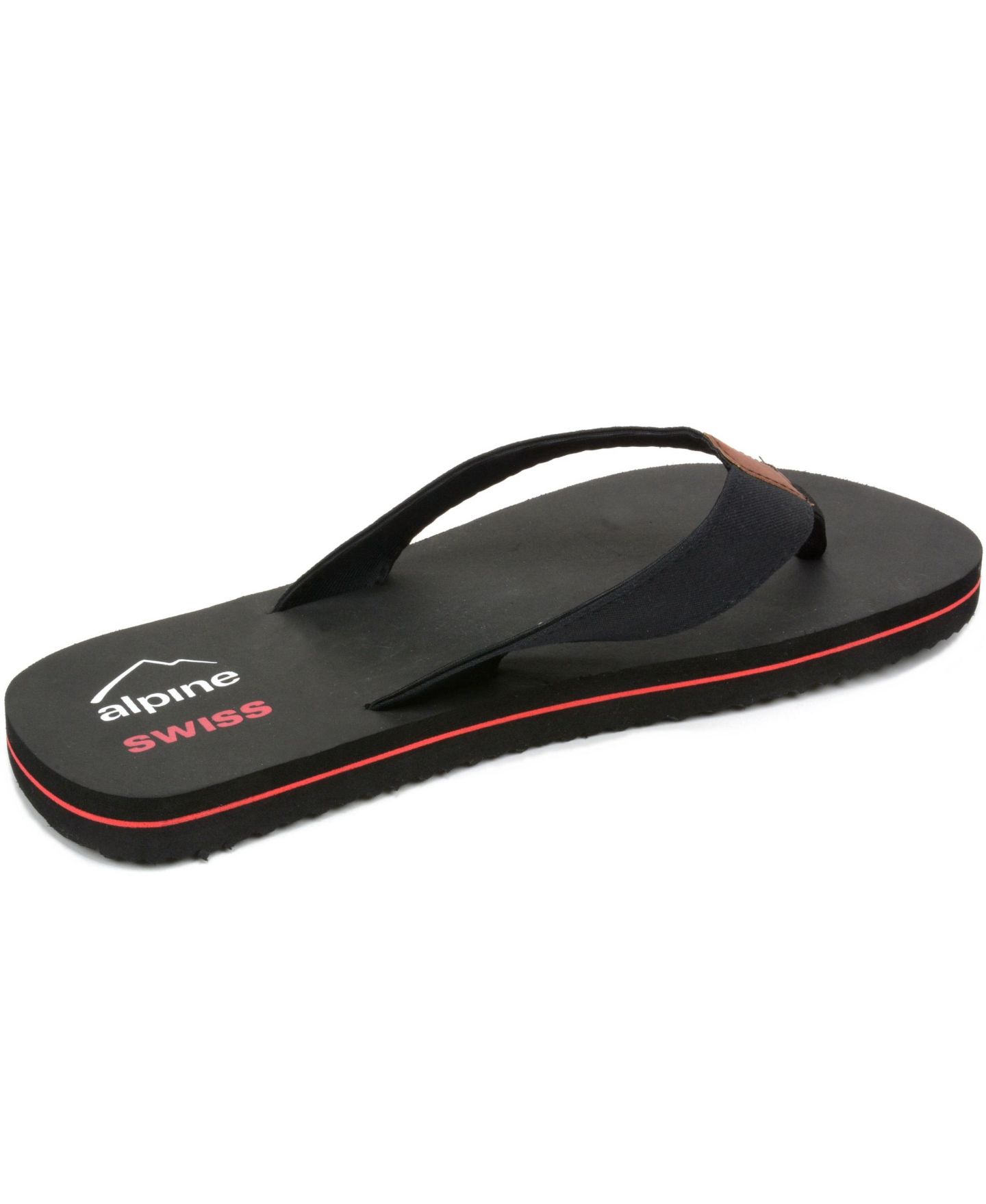 Мужские сандалии Alpine Swiss Flip Flops Beach Sandals EVA Sole Lightweight Comfort Thongs, цвет: Чёрный — фото 7
