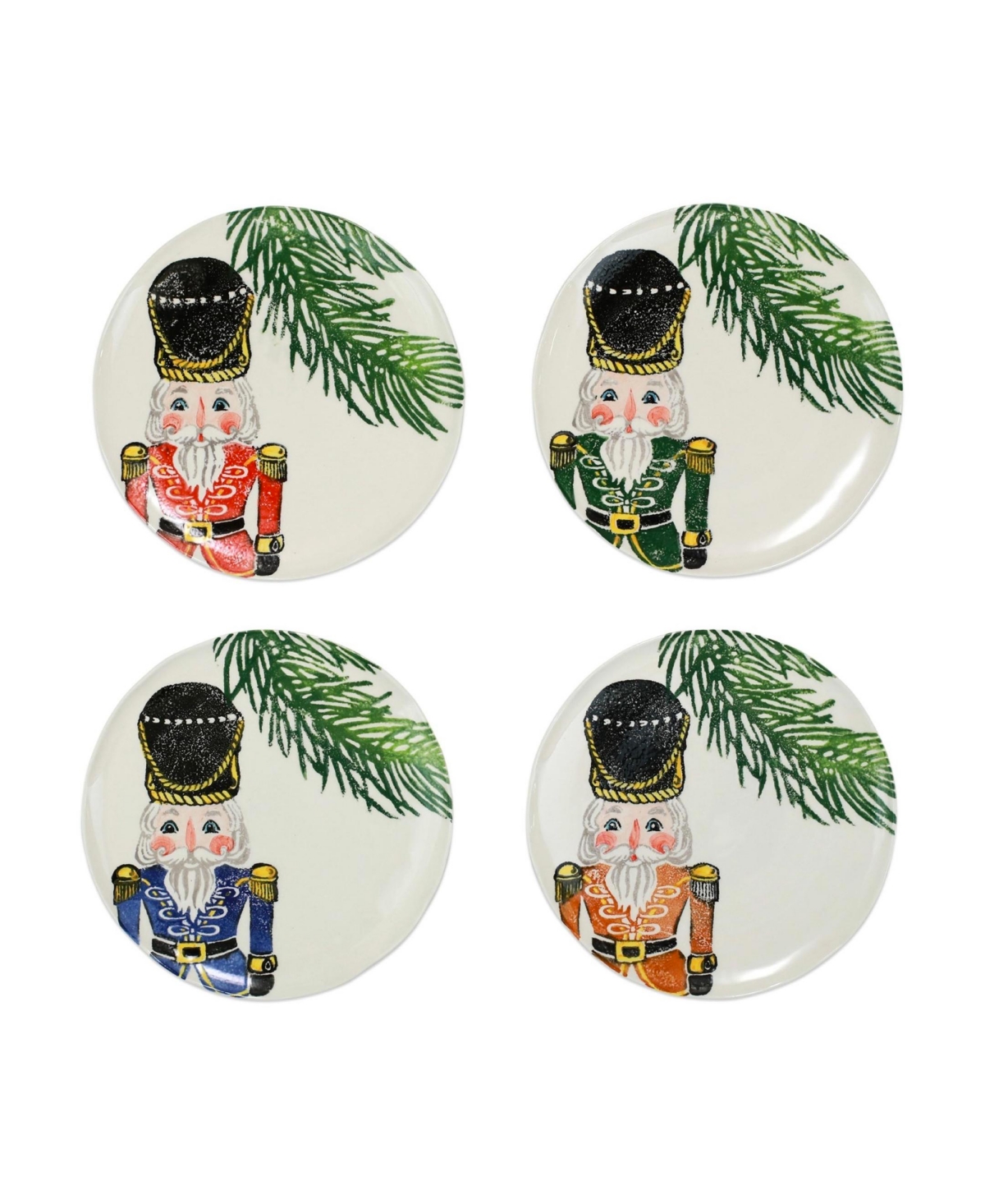 Vietri Nutcrackers Dinnerware Salad Plates, Set Of 4 In Assorted
