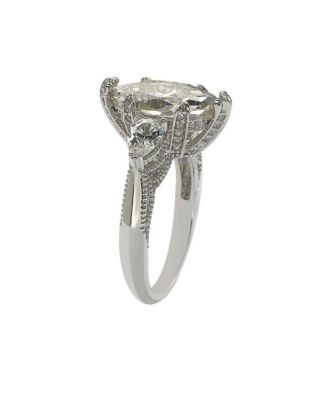 Suzy Levian Sterling Silver Marquise Cubic Zirconia Center Stone Ring