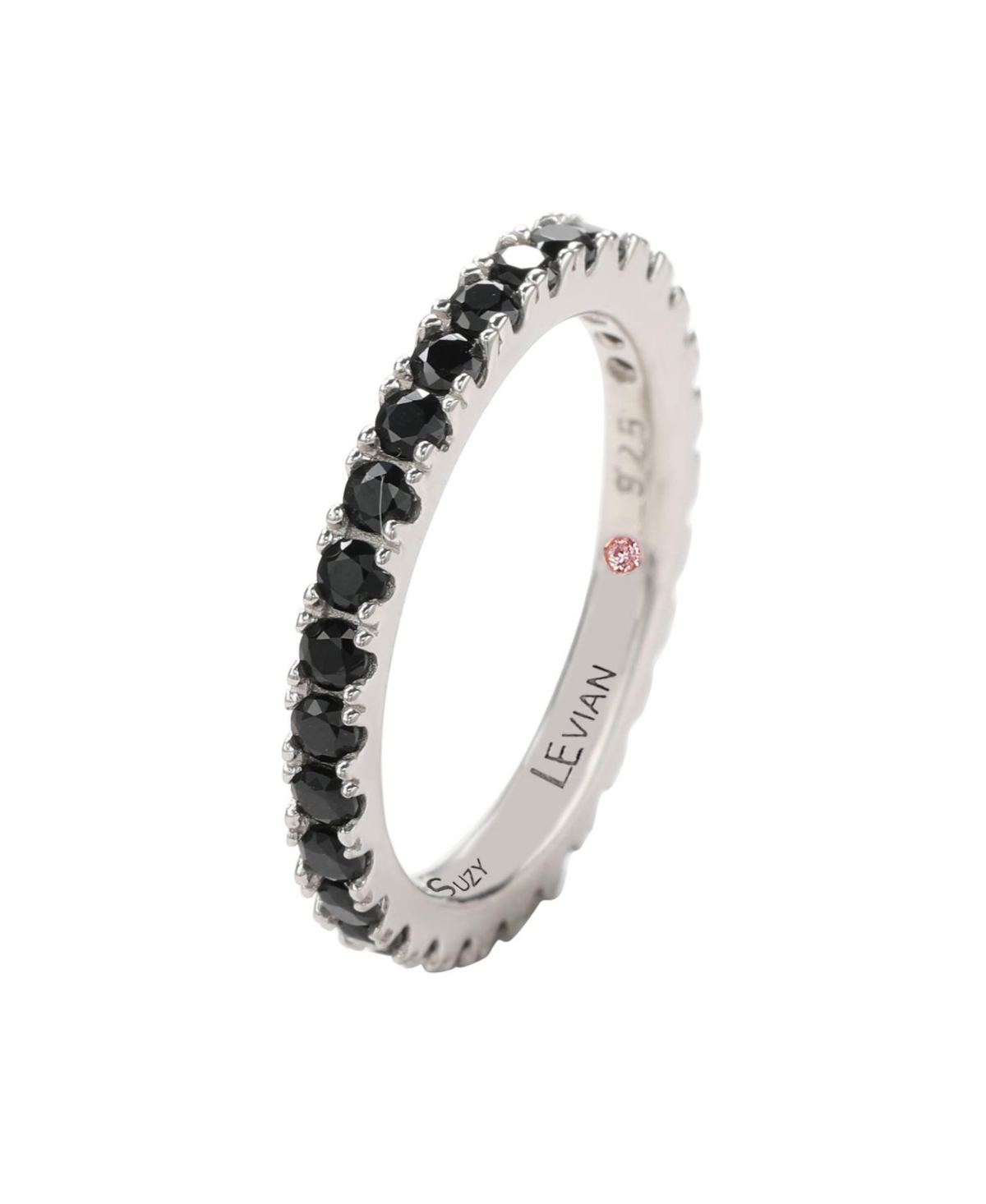 Suzy Levian New York Suzy Levian Sterling Silver Thin Cubic Zirconia Eternity Band Ring
