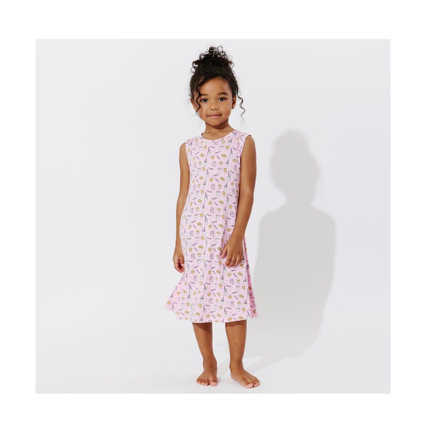 Платье Bellabu Bear Child Girls Pink Milk & Cookies Dress для малышей, цвет: Розовый — фото 2