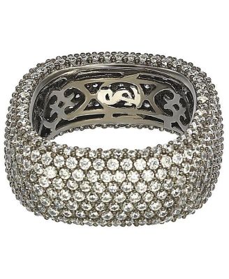 Suzy Levian Sterling Silver Cubic Zirconia Square Pave Eternity Ring