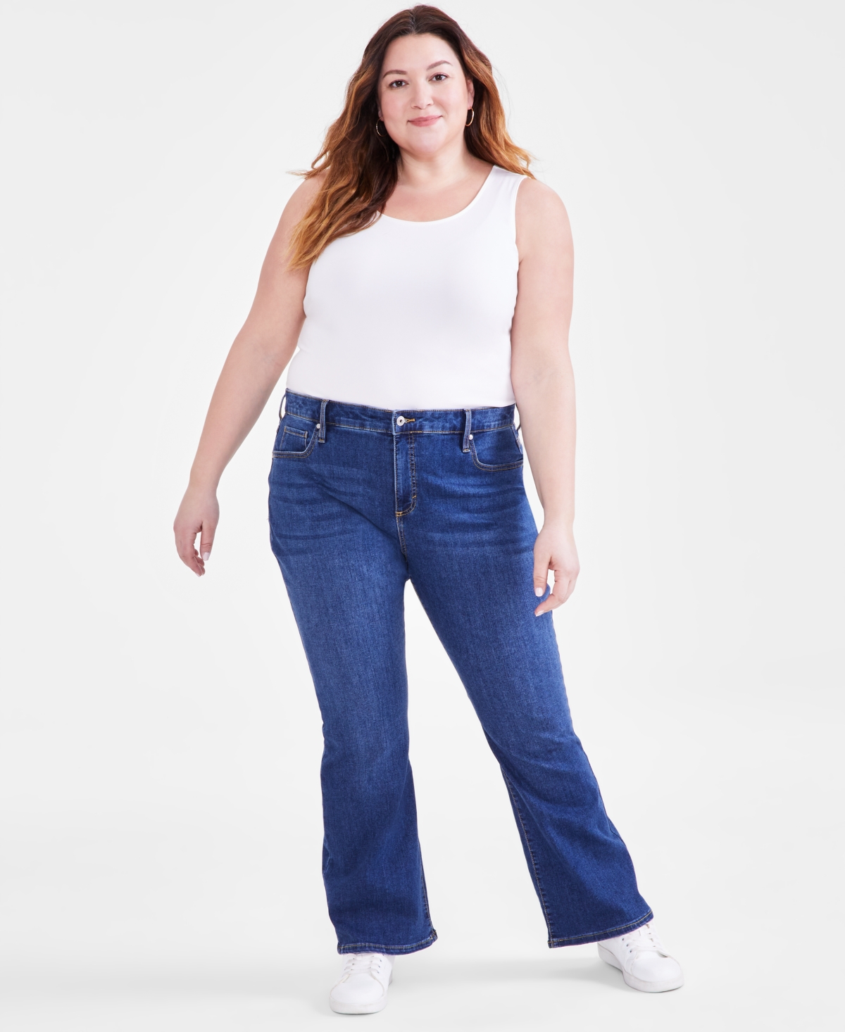 STYLE & CO PLUS SIZE LOGAN MID-RISE CURVY BOOTCUT JEANS, CREATED FOR MACY'S